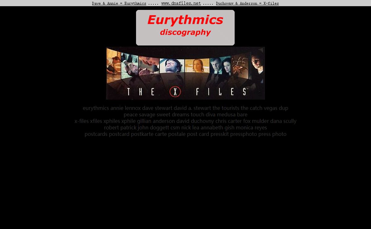 www.dnafiles.net - Eurythmics and X-files