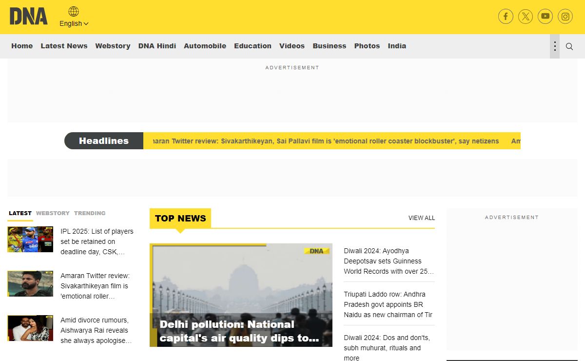 DNA India | Latest News, Live Breaking News on India, Politics, World, Business, Sports, Bollywood