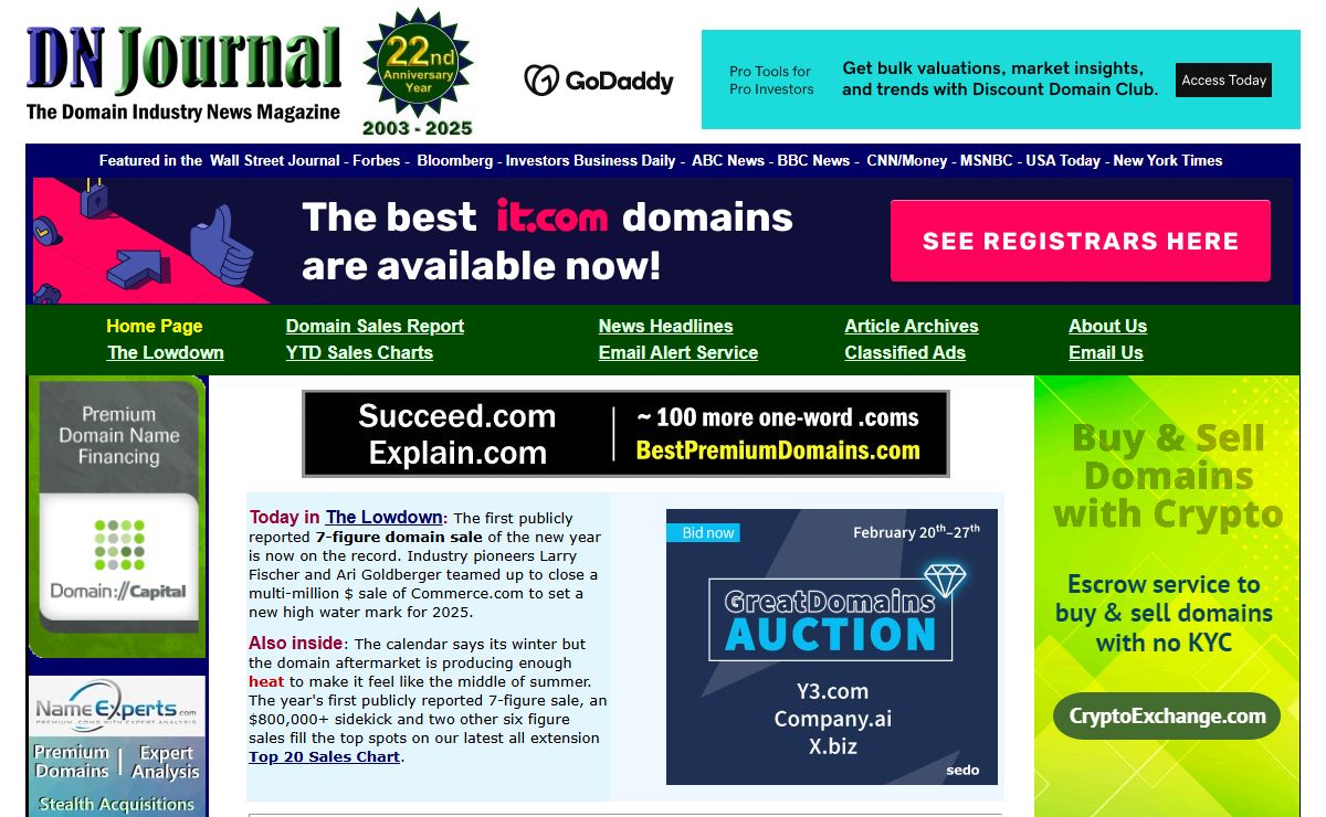 Domain Name Journal - The Domain Industry News Magazine at DNJournal.com