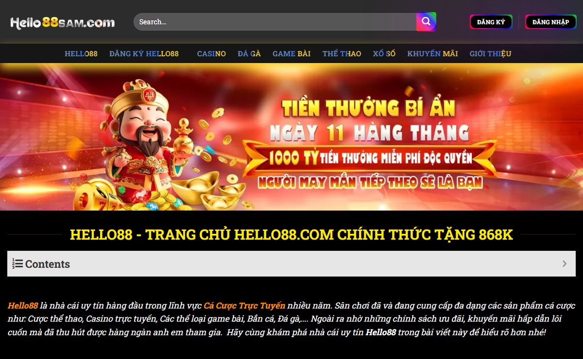 Hello88 - Trang Chủ Hello88.com Chính Thức Tặng 868k