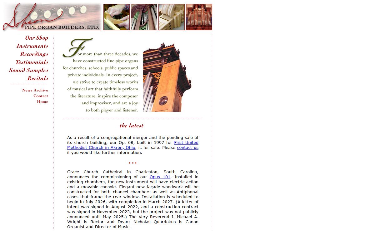 Dobson Pipe Organ Builders, Ltd. - Instruments