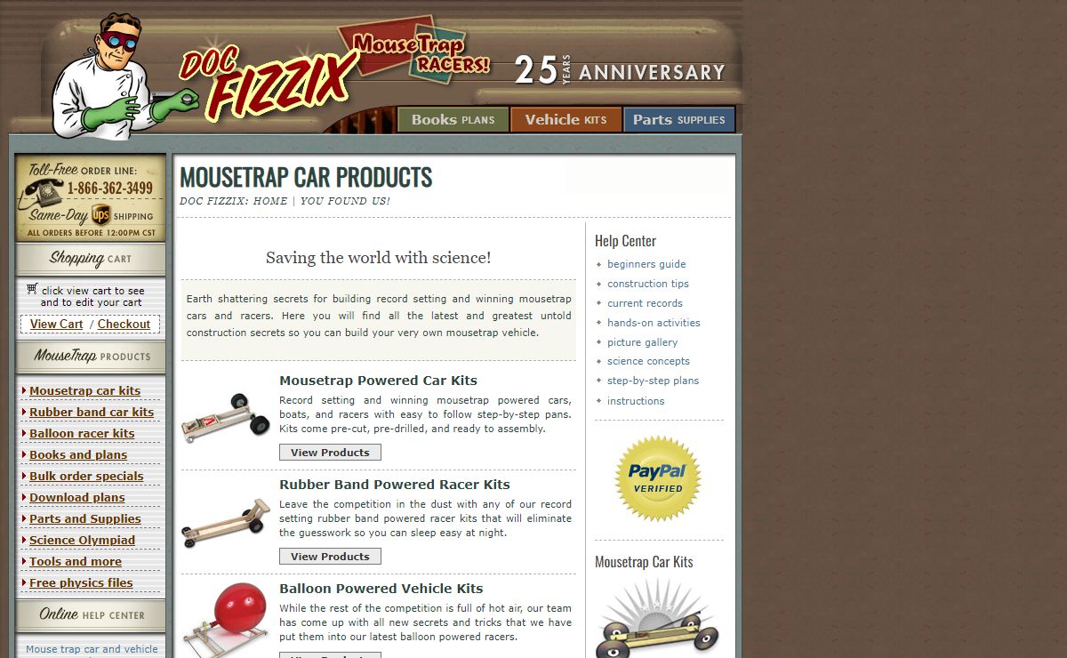 Doc Fizzix | Mouse Trap Car Kits | Mousetrap Car Parts | Supplies