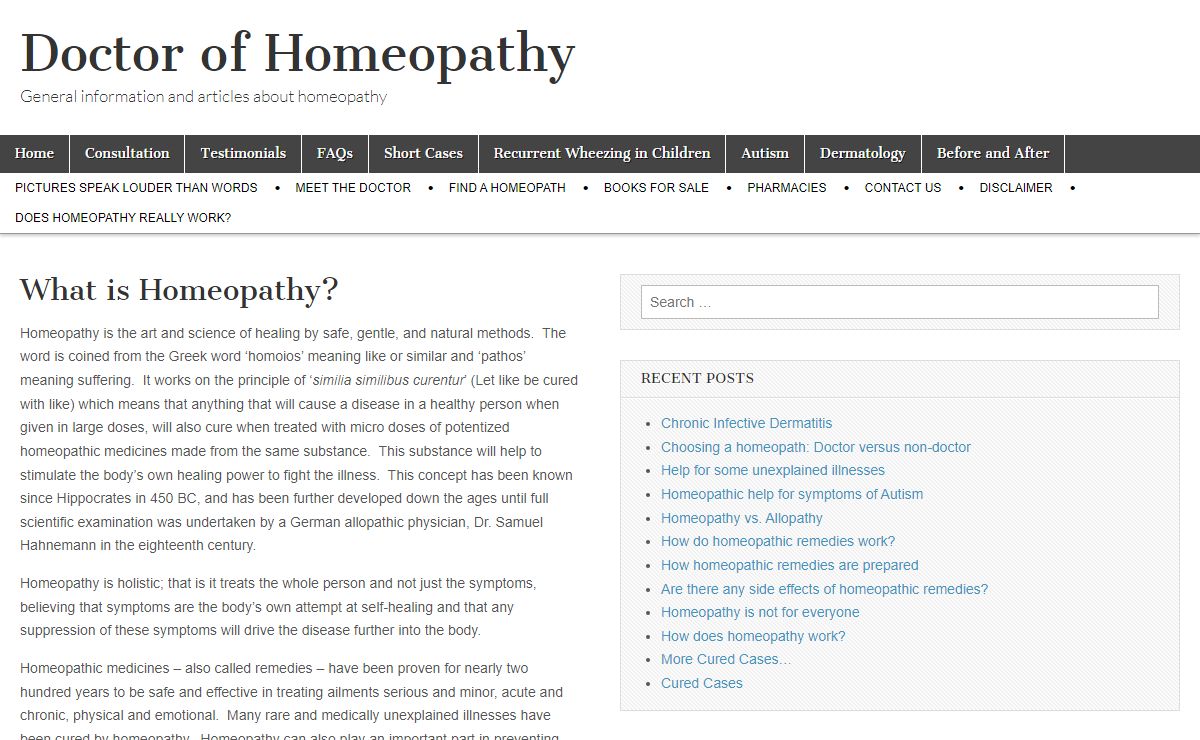 Doctor of Homeopathy – General information and articles about homeopathy