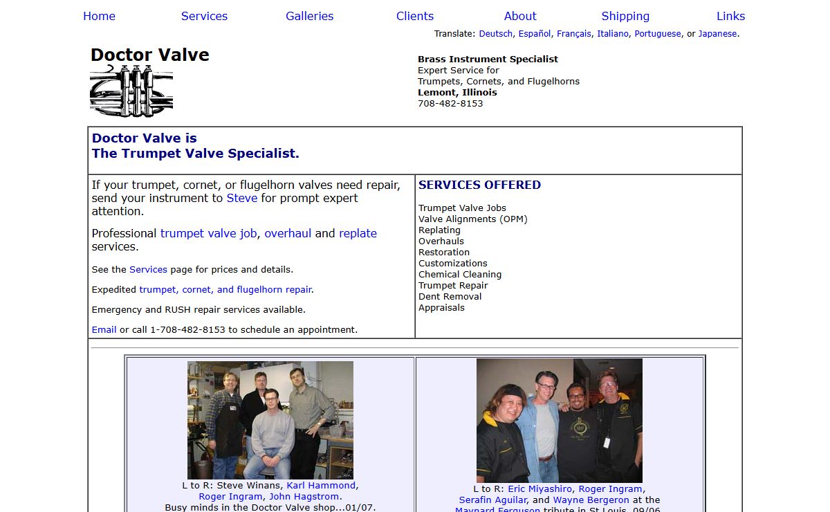 Doctor Valve, Trumpet Repair and Restoration