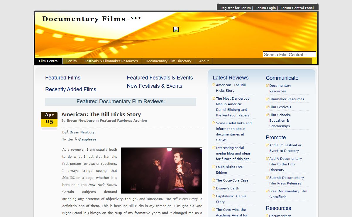 Documentary Films .NET Documentary Films .NET | Documentary Film, Forum, Festivals & Filmmaker Resources.