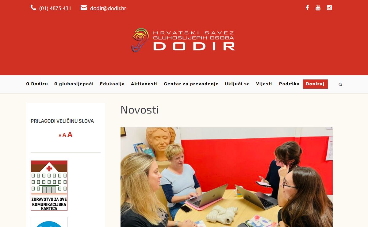 Dodir.hr – Hrvatski savez gluhoslijepih osoba "Dodir"