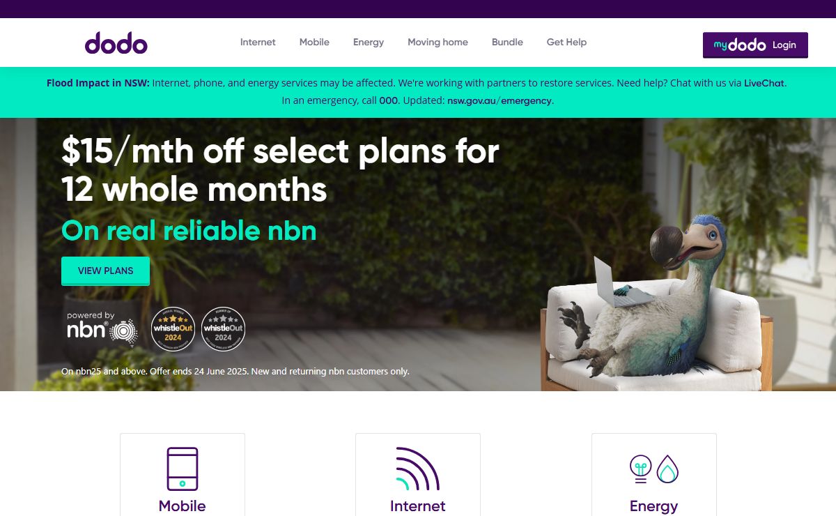 Dodo: NBN Providers | Internet | Mobile | Energy