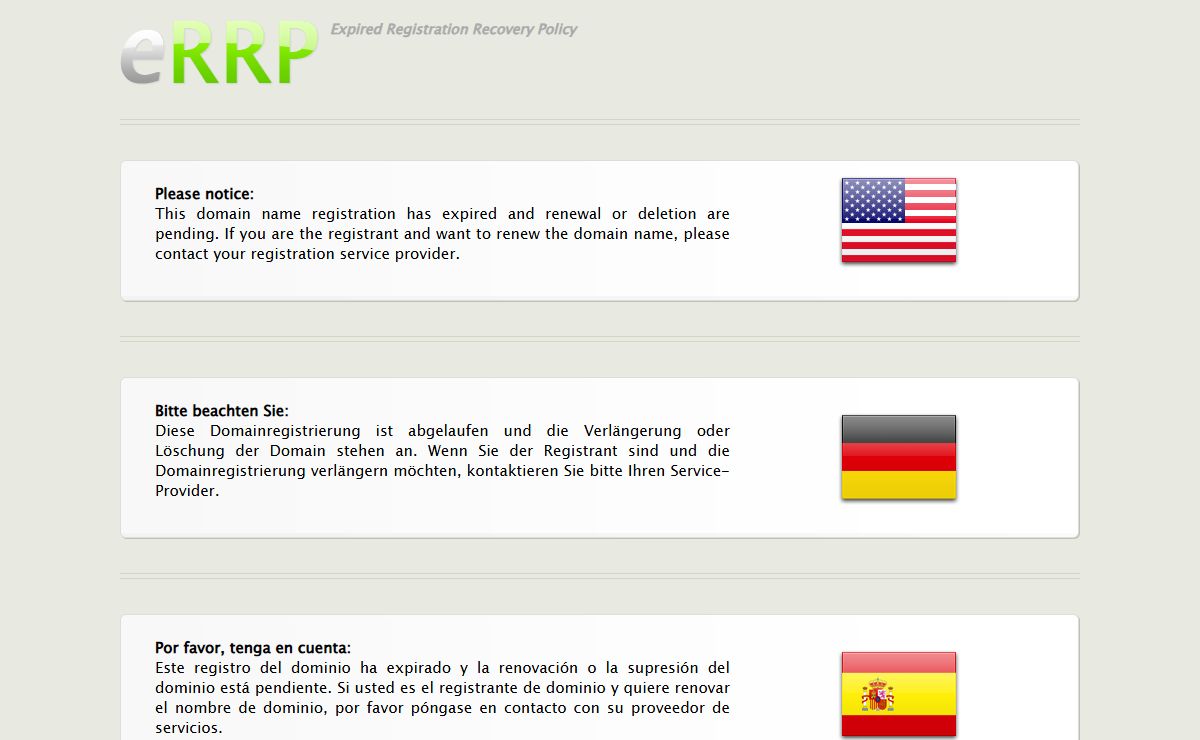 ERRP | Expired Registration Recovery Policy