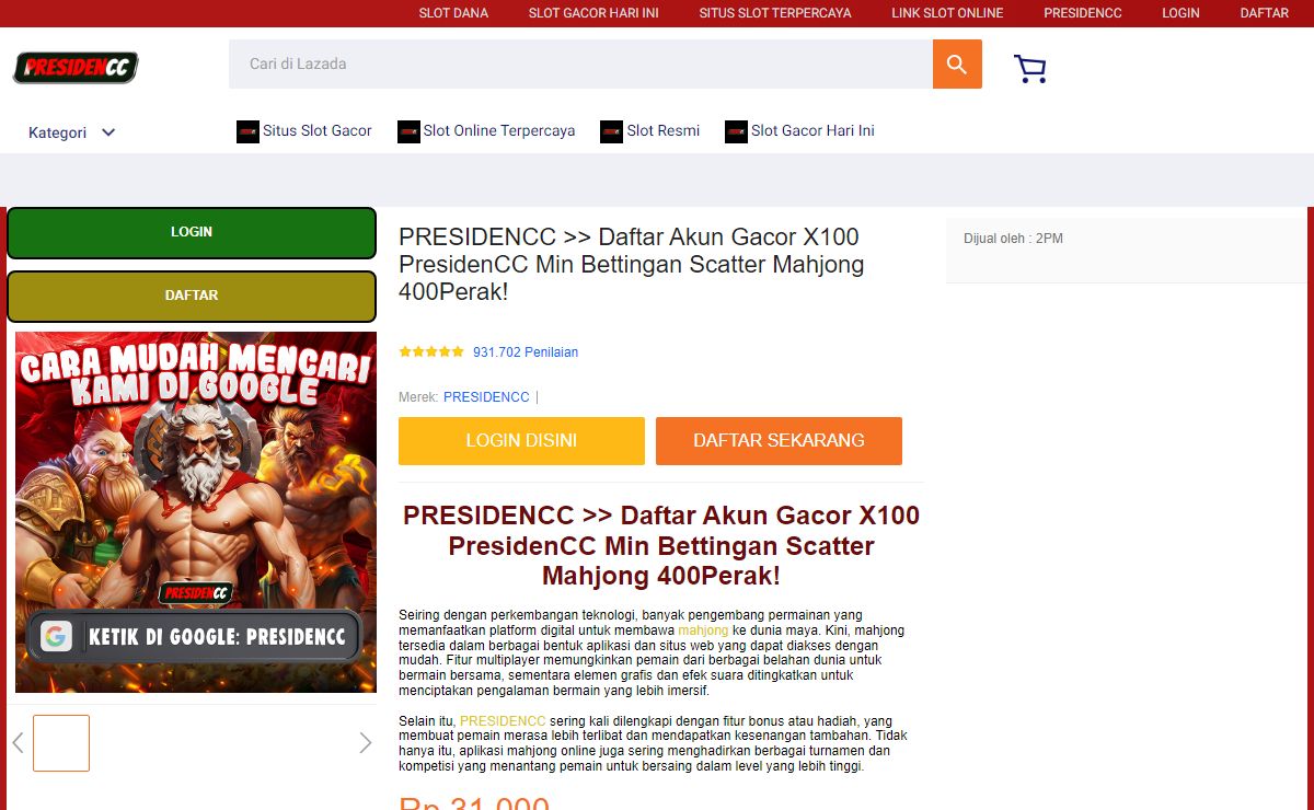 PRESIDENCC >> Daftar Akun Gacor X100 PresidenCC Min Bettingan Scatter Mahjong 400Perak!