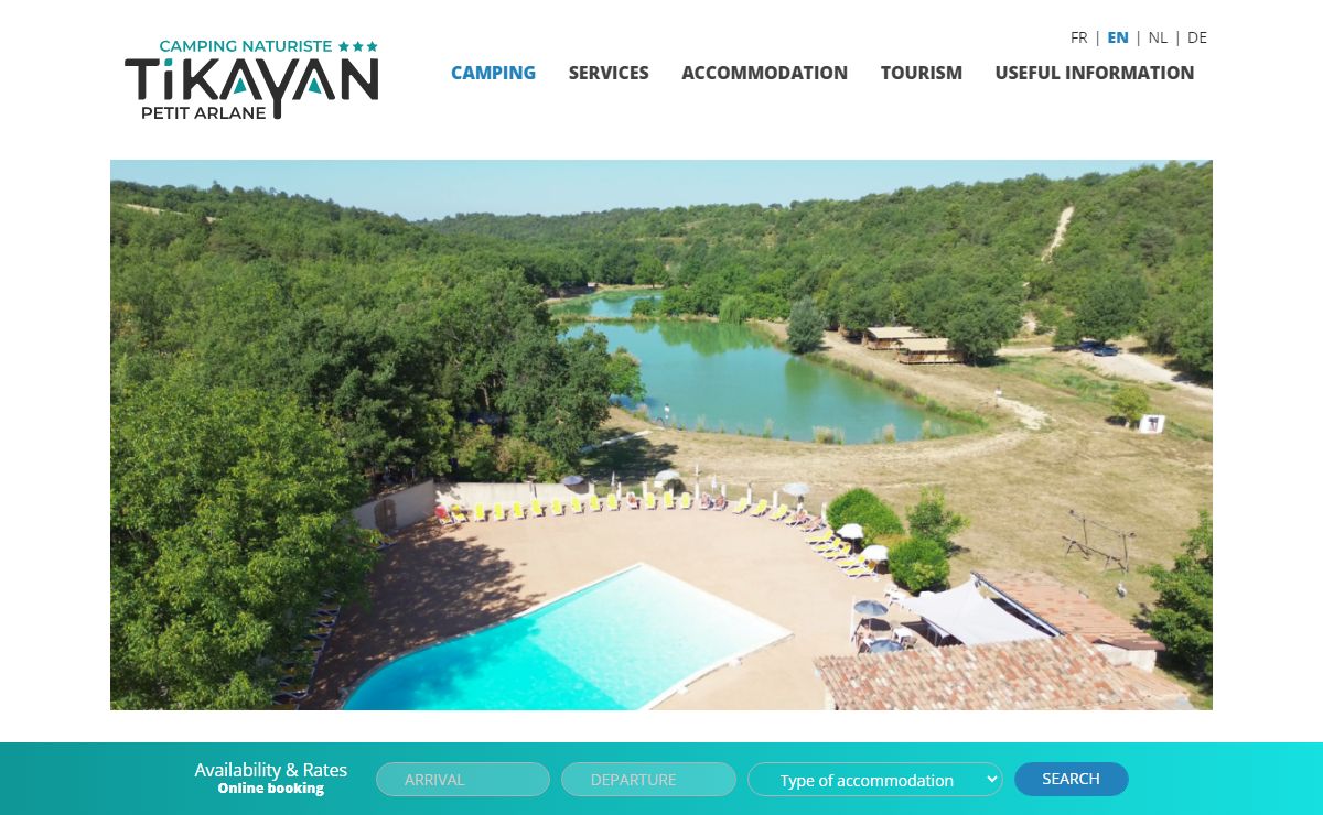 Naturist campsite, three stars, Petit Arlane