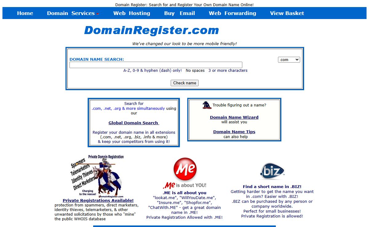Domain Register: Providing Domain Registration Services since 1997