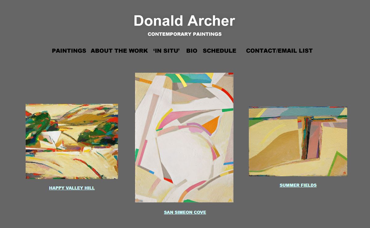 Donald Archer, CONTEMPORARY ABSTRACT LANDSCAPE PAINTINGS