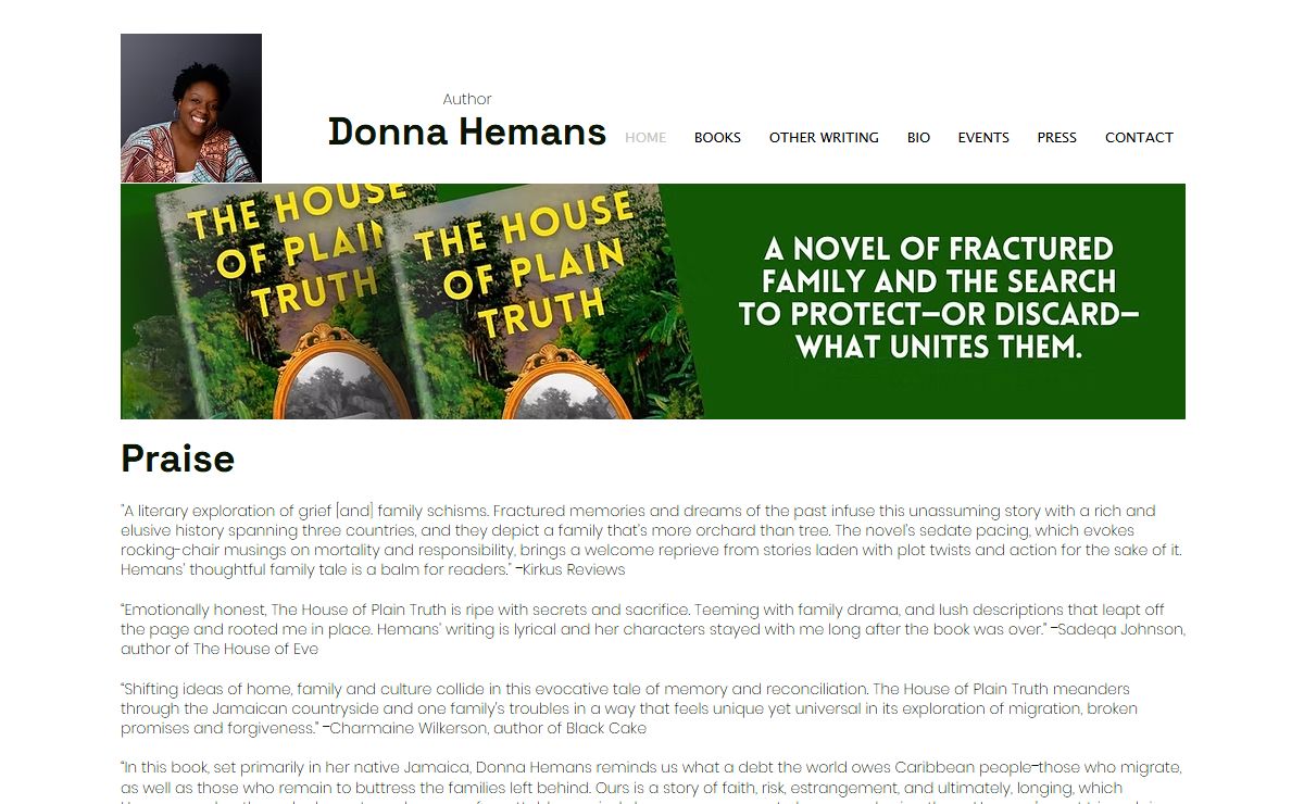 Donna Hemans, Author River Woman and Tea by the Sea