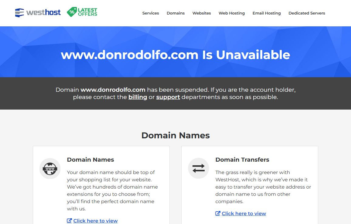 Site Unavailable | WestHost