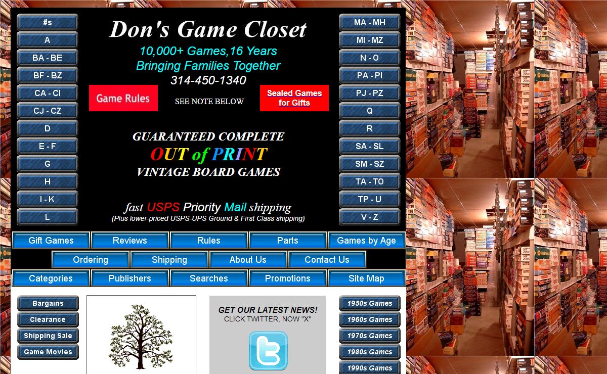 VINTAGE BOARD GAME STORE | Over 10,000 Games | Don's Game Closet