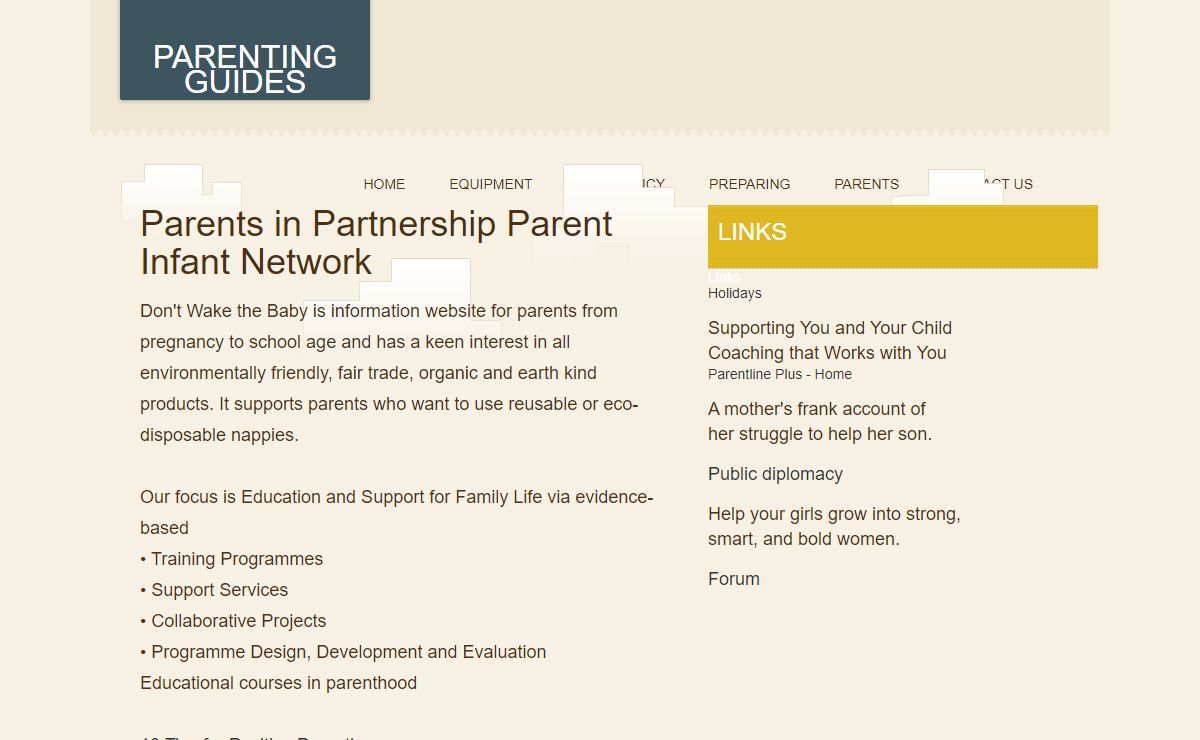 Parents in Partnership Parent Infant Network 2012