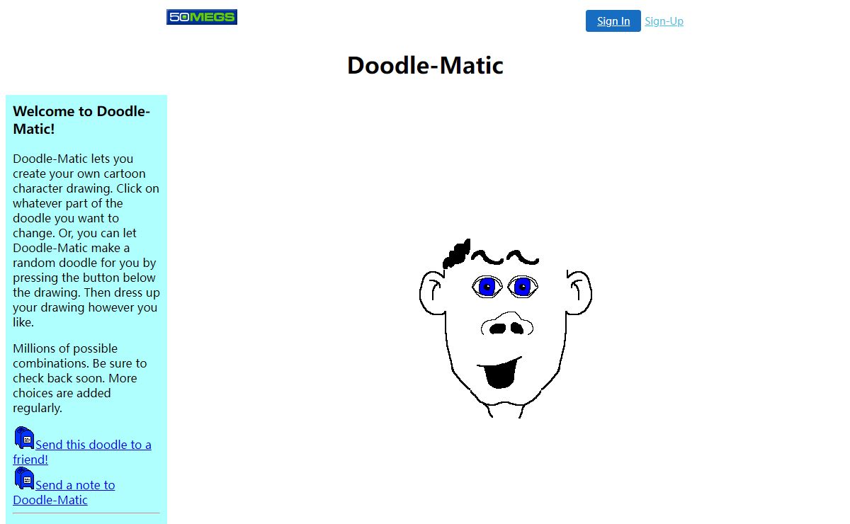 Doodle-Matic Cartoon Character Generator