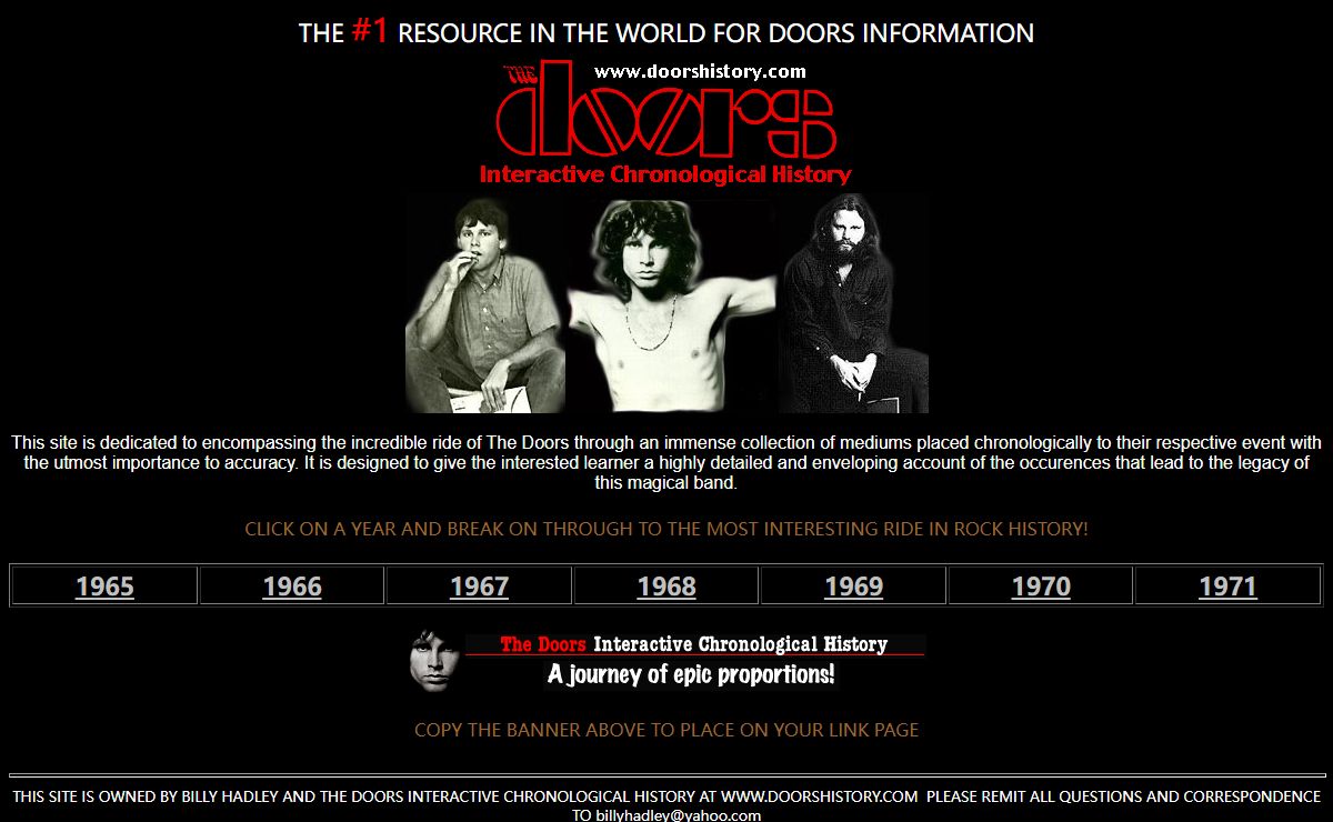 The Doors Interactive Chronological History