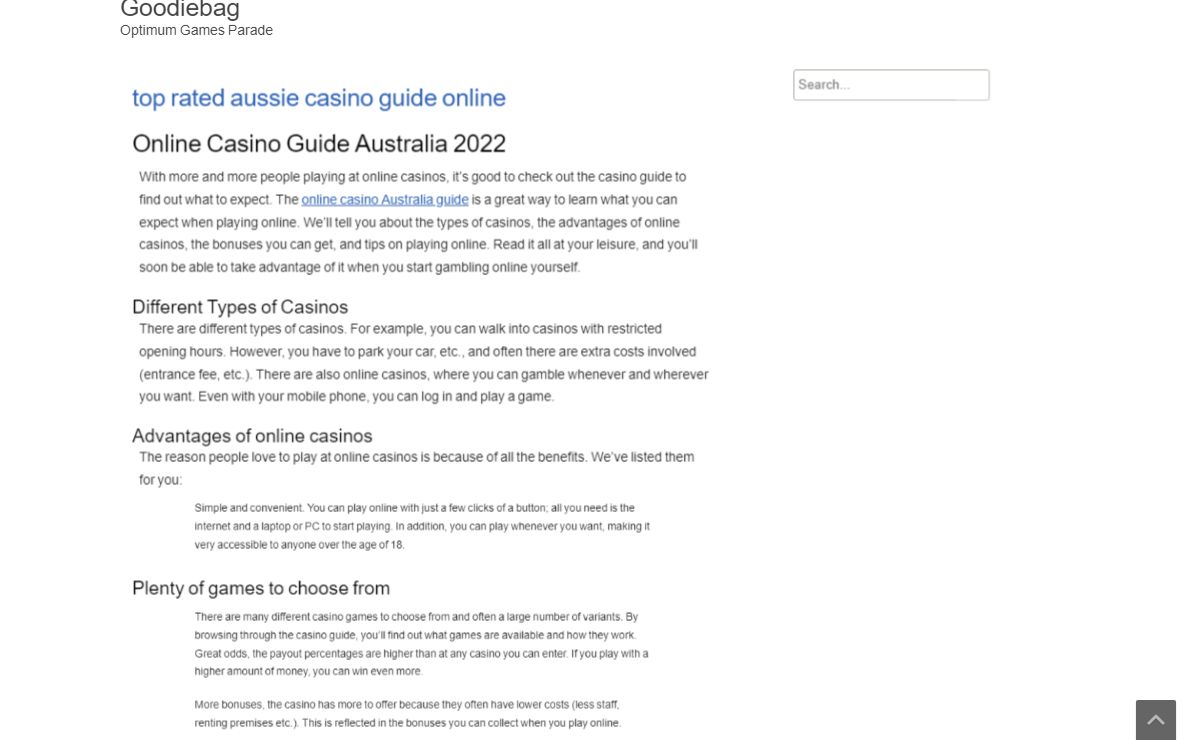 Goodiebag – Optimum Games Parade