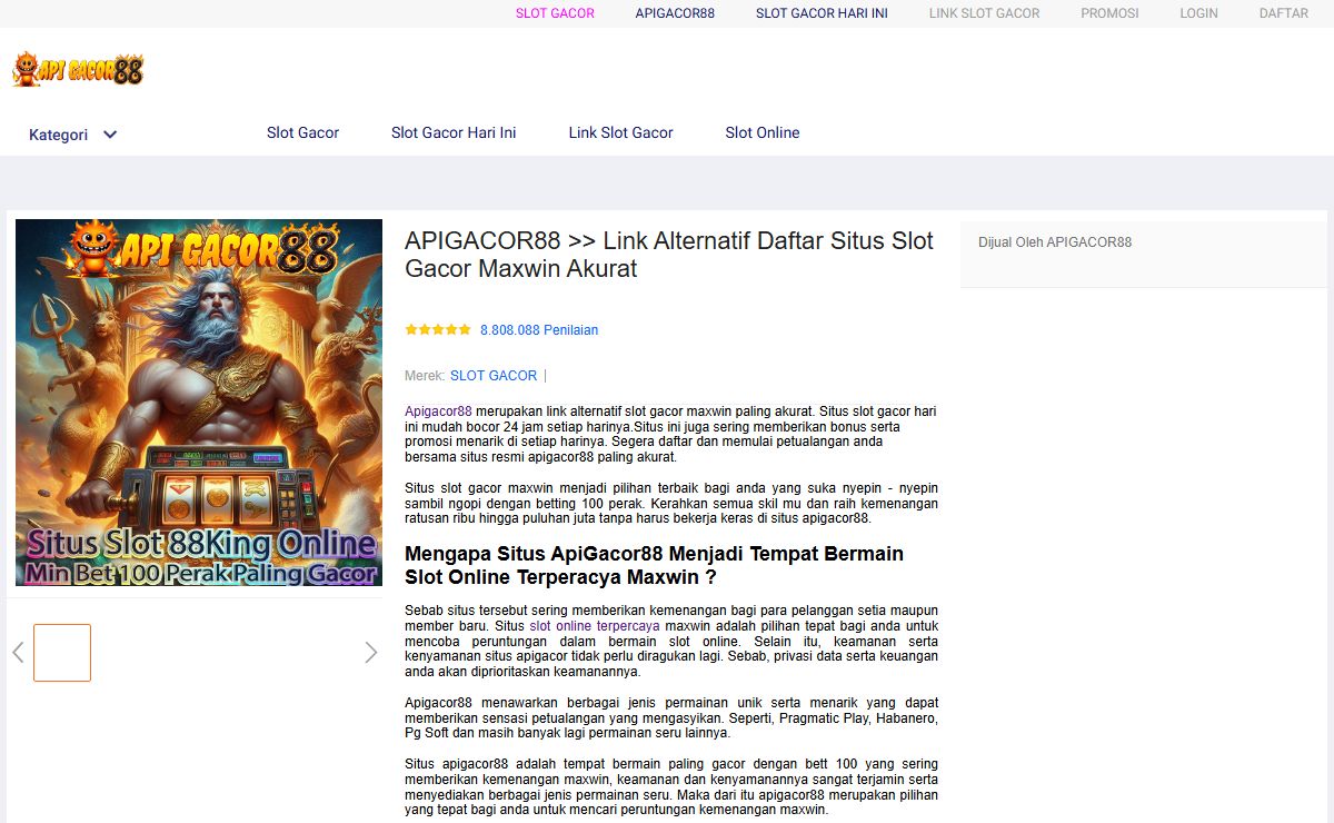 APIGACOR88 >> Link Alternatif Daftar Situs Slot Gacor Maxwin Akurat