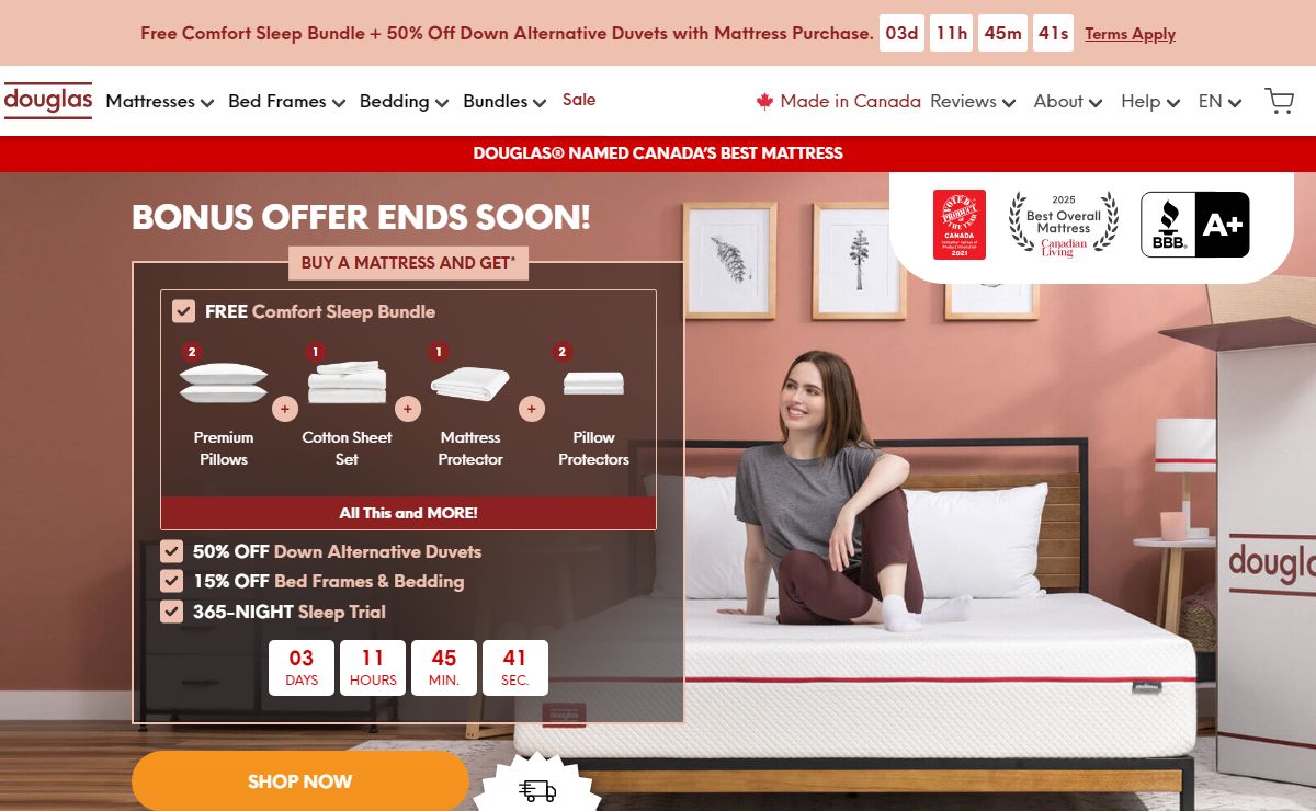 Douglas®: Canada’s Best Mattress – Perfectly Balanced Comfort