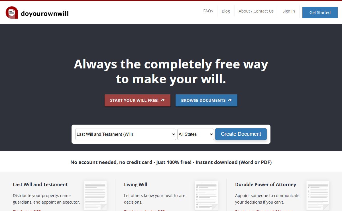 Do Your Own Will Online — Free Online Will