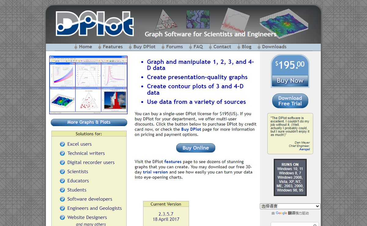 DPlot Graph Software for Scientists and Engineers