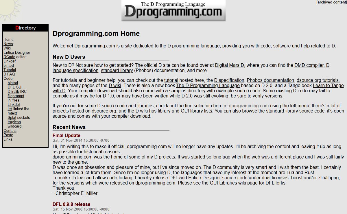 Dprogramming.com - The D programming language