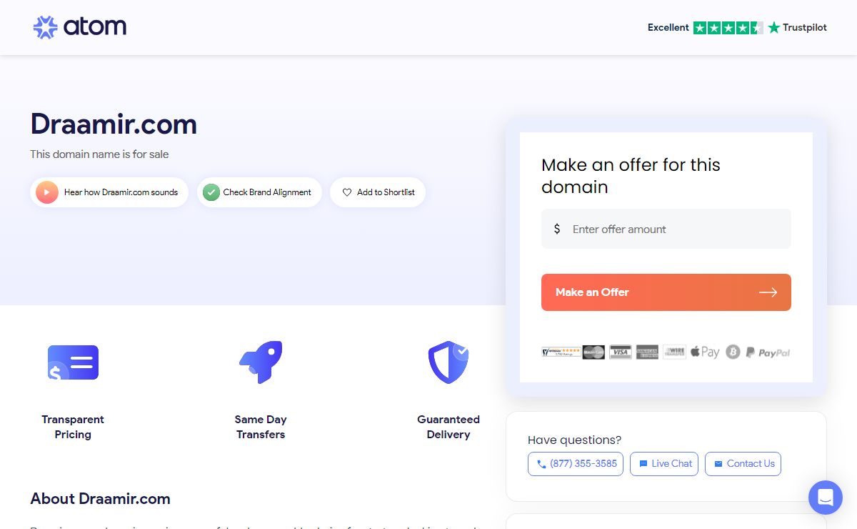 Draamir.com is for sale
