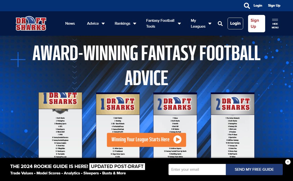Fantasy Football Advice | Fantasy Football Rankings | Fantasy Football News from DraftSharks