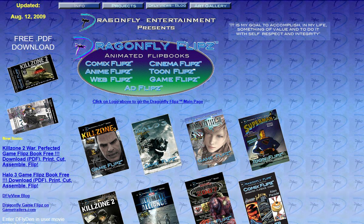 Dragonfly Entertainment - Welcome Page - Dragonfly Flipz™ Animated Flipbooks
