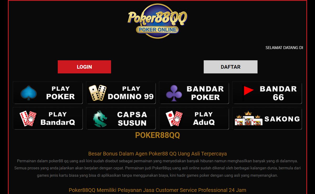 Poker88QQ - Agen Judi Poker88 QQ Online - Bandar Poker 88 Terpercaya