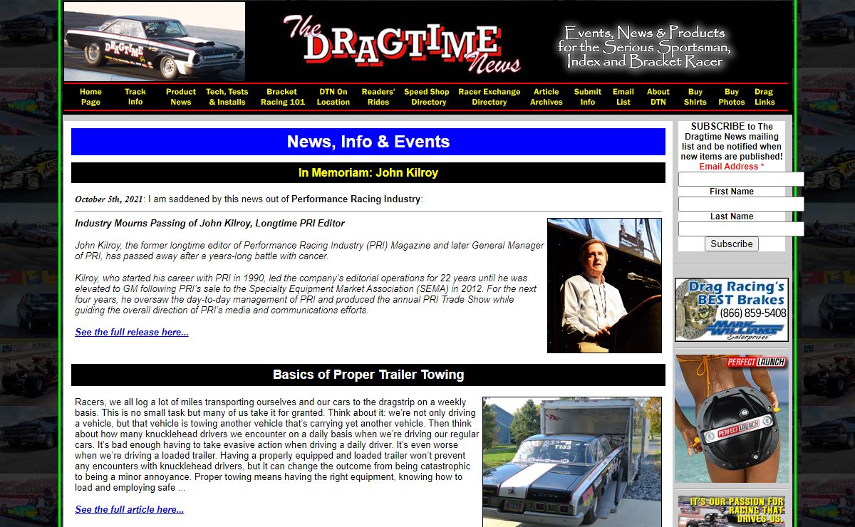 The Dragtime News - Bracket Racing and Sportsman Drag Racing Events, News & Products