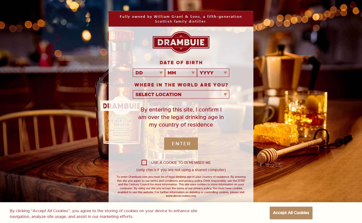 Drambuie. A Blend Of Scotch Whisky, Heather Honey, Herbs & Spices
