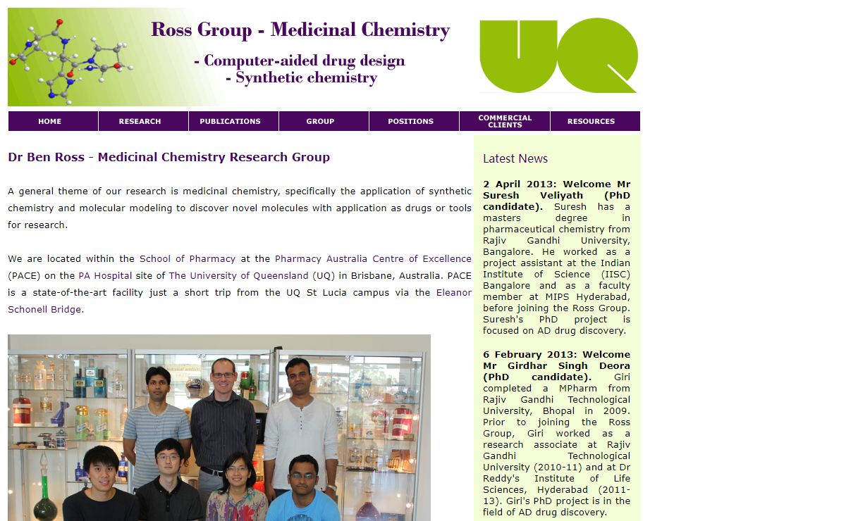 Ross Group: Medicinal Chemistry Research Laboratory
