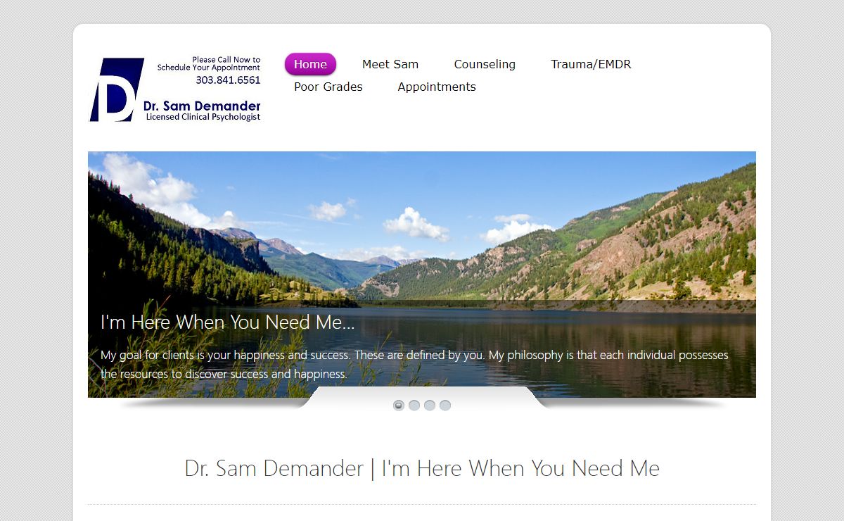 Home - Dr. Sam Demander, Parker,CO Therapist Colorado Counseling