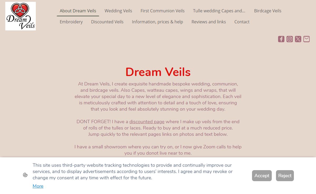 Exquisite Handmade Wedding Veils, Capes and Communion Veils