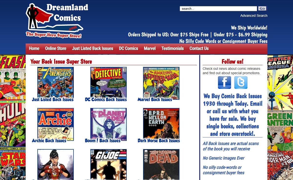 Dreamland Comics: Online comic back issues at the best prices!