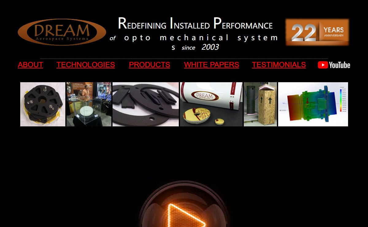 Dream's High Performance Carbon Fiber Parts & Assemblies and Dream's zeroDELTA™ Engineered Lightweight Optical Mirrors - Highest Installed Performance.