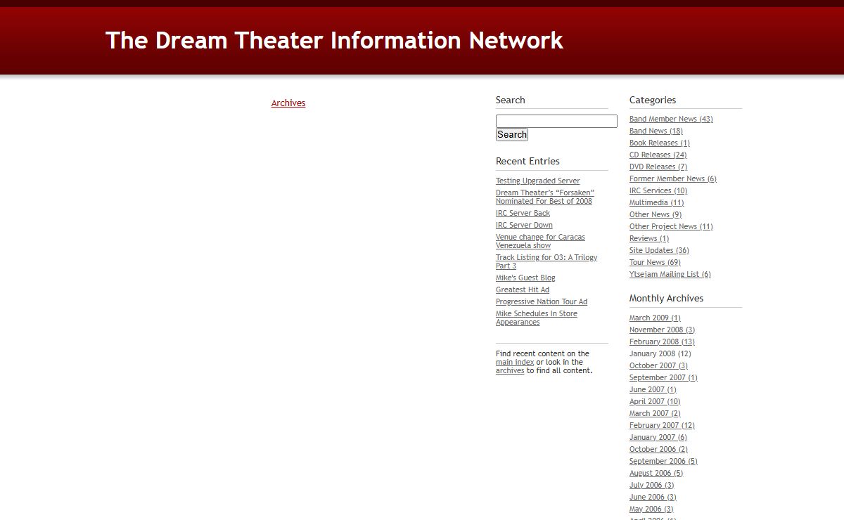 The Dream Theater Information Network