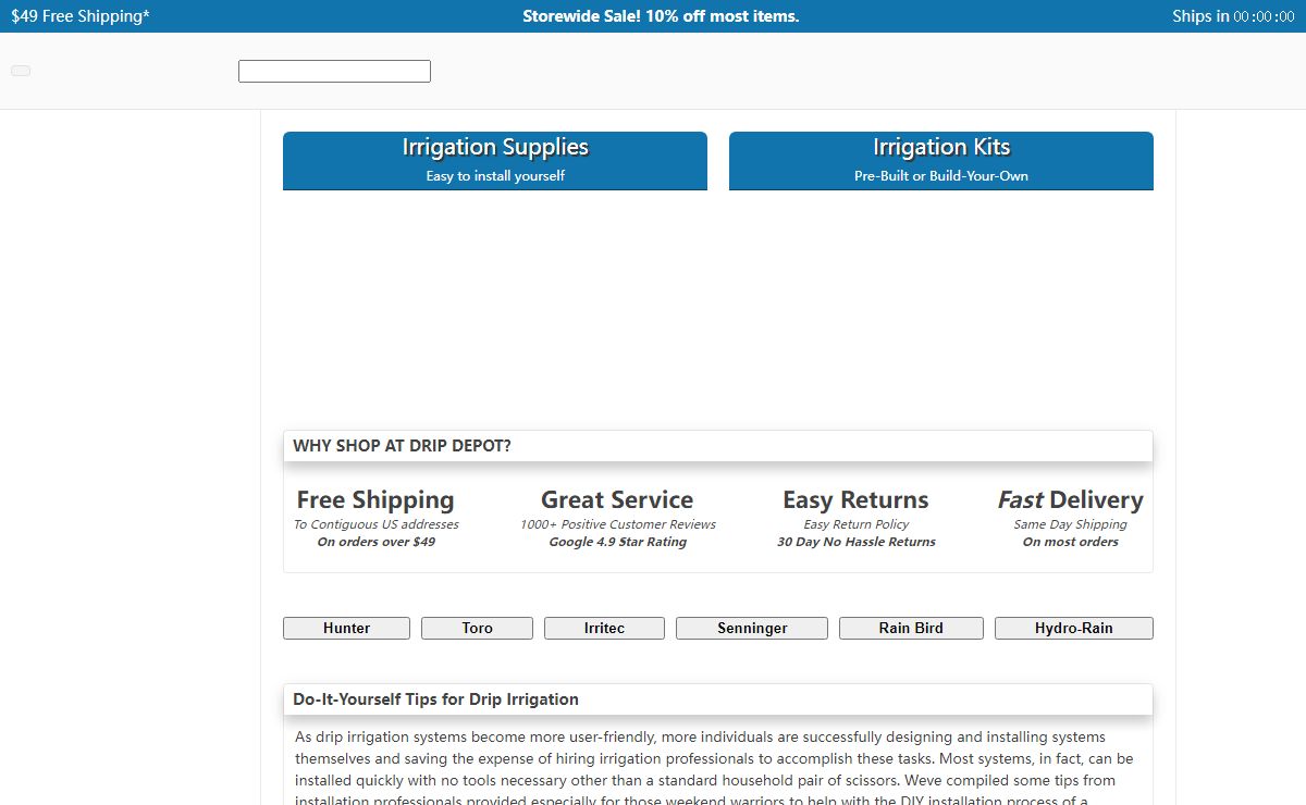 Irrigation Supplies at Drip Depot