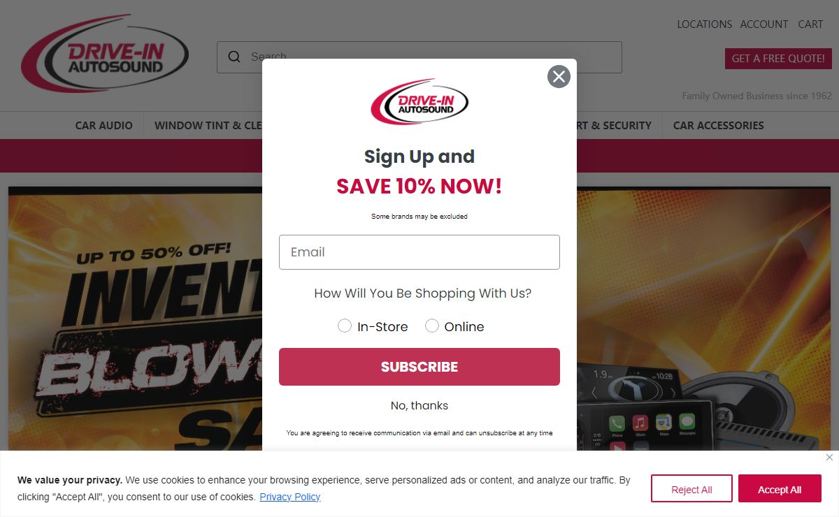 Drive-In Autosound Car Audio, Window Tint, Truck & Jeep Accessories