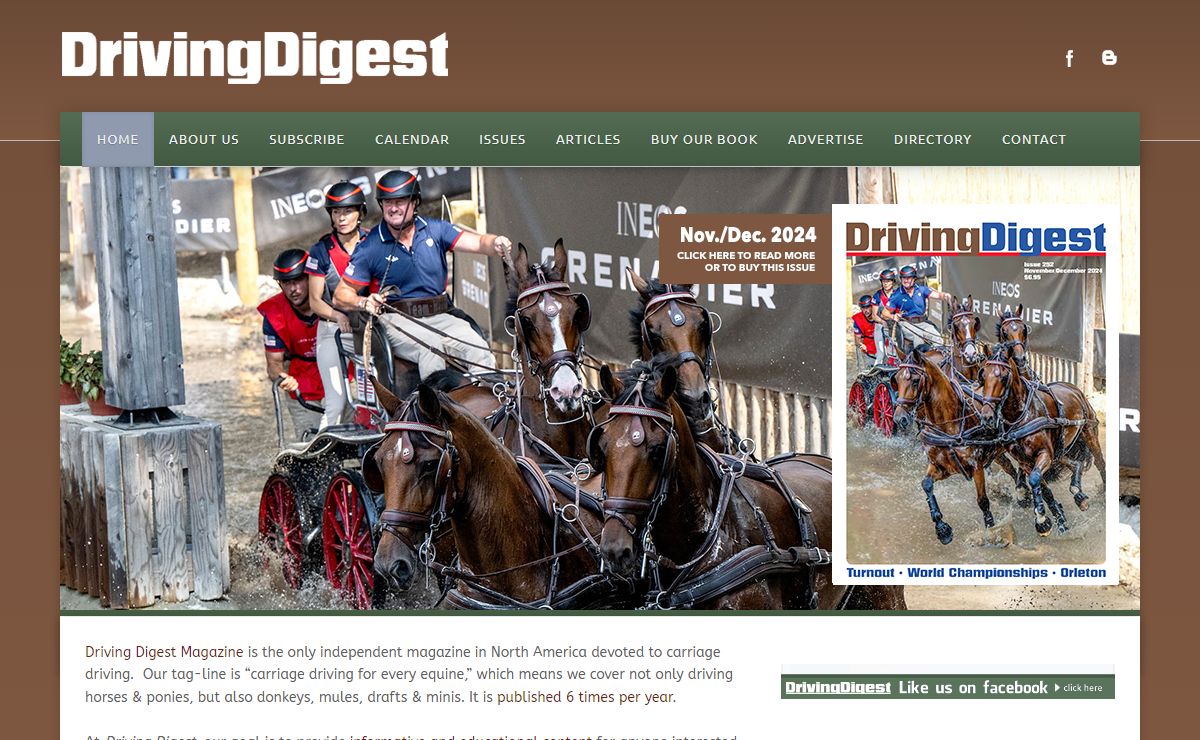 Driving Digest Magazine | Carriage driving for every equine | Bi-monthly Publication | - DrivingDigest.com