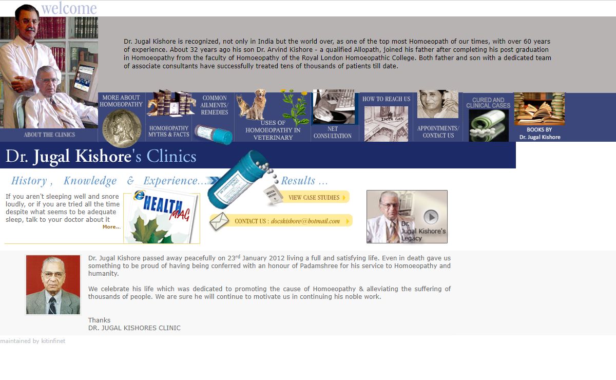 Welcome to Dr. Jugal Kishore's Clinics