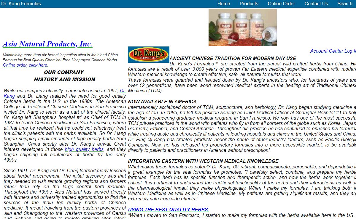 Asia Natural Products, Inc. supplying herbs, herbal formulas