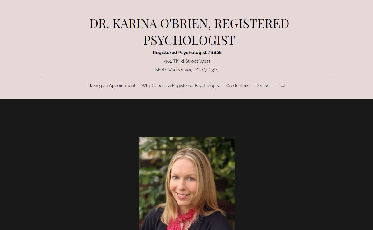 Psychologist | Dr. Karina O'brien, Registered Psychologist | British Columbia