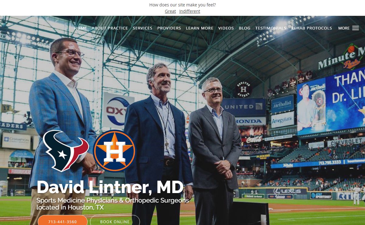 Now Accepting Telemedicine Visits | David Lintner, MD: Sports Medicine Physicians: Houston, TX