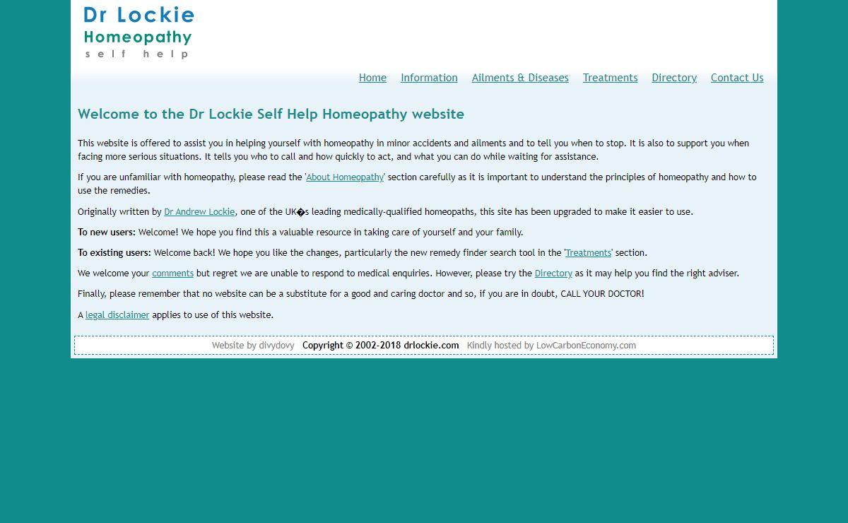 drlockie.com - Dr Lockie Self Help Homeopathy Website
