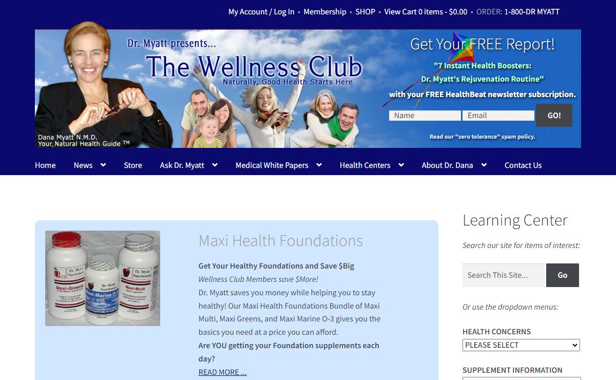 Dr. Dana Myatt's Wellness Club – Naturally, Good Health Starts Here