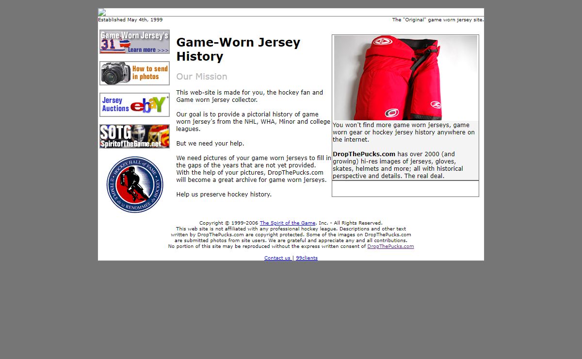Game Worn Jersey History. DropThePucks.com | Old Hockey Jerseys | Historical Hockey Jerseys